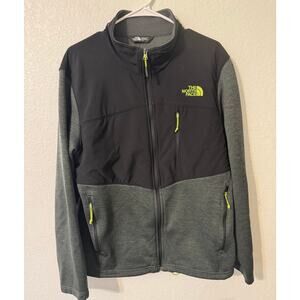 The‎ North Face Men's Full Zip Jacket Polyester Heather Green Black Size Large